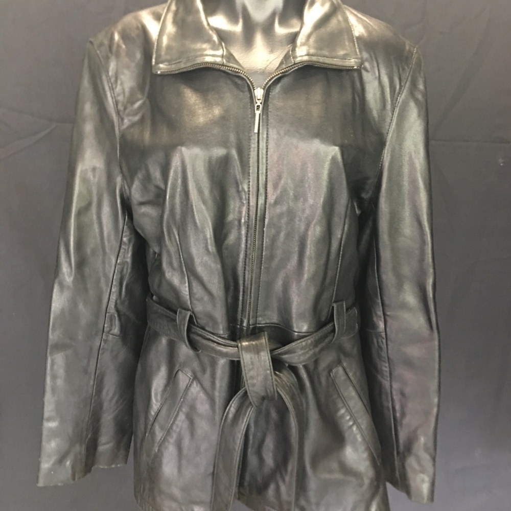 Black leather jacket